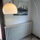 Large vintage Italian arc floor lamp – 1970s – Marble, chrome, and opaline diffuser