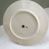 Presentation plate, barbotine and gilded brass
