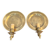 Lot de 2 appliques murales vintage Ari KV 1500 – bronze patiné – Ø 25 cm