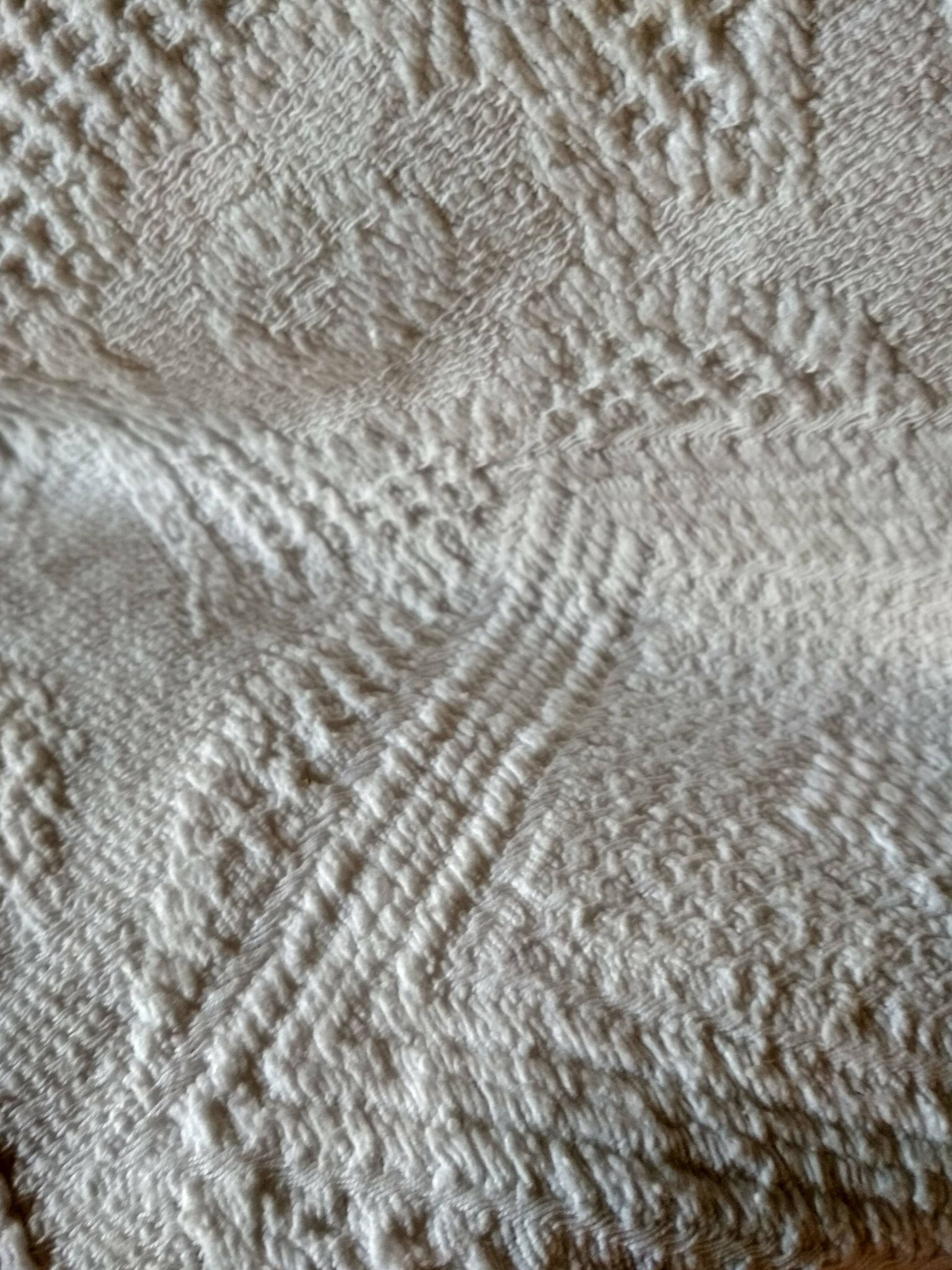 Dessus de lit en coton blanc  tissé , lit 1 place