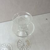 Paire d'anciens bougeoirs en cristal gravé taillé, style Sirius, Saint Louis