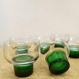 Six verres Luminarc 1970 vert