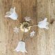 Ceiling lamp art deco flowers three fires