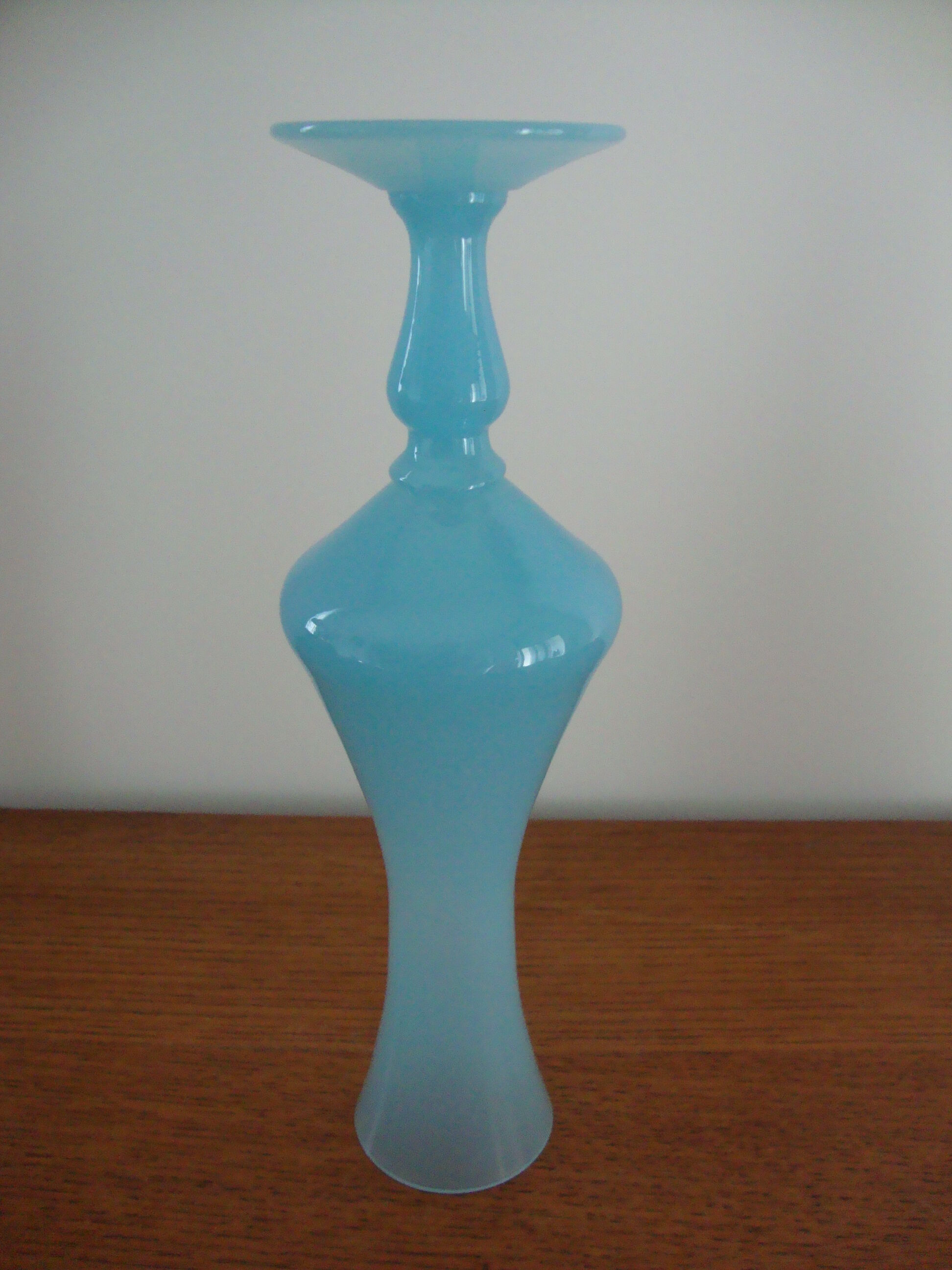 Blue opaline soliflore vase