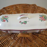 Comb holder with lid or bonbonnière - louis xv – reverbere collection – faience lunéville