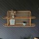 Steel and wicker wall shelf
