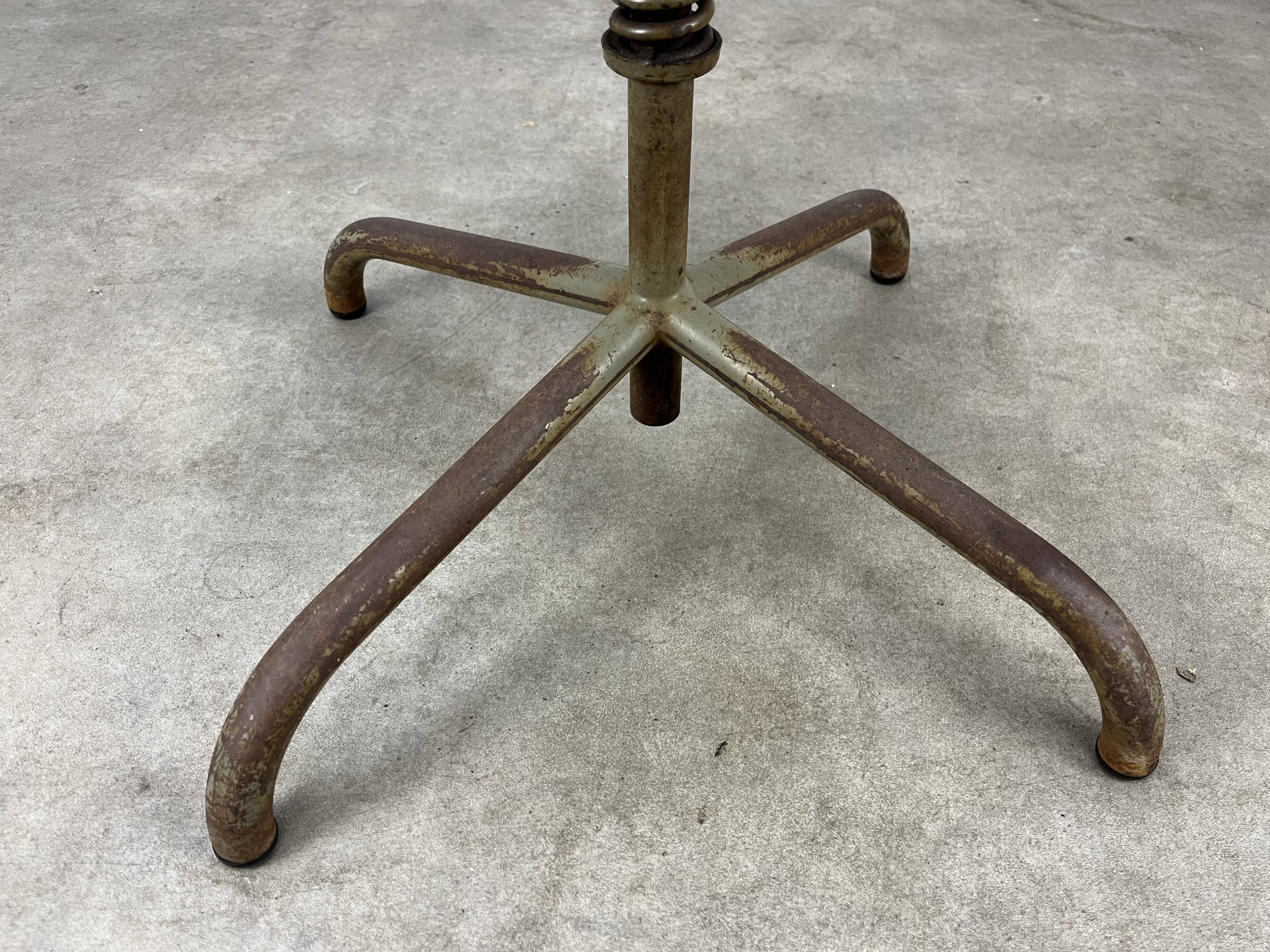 Industrial style adjustable workshop stool