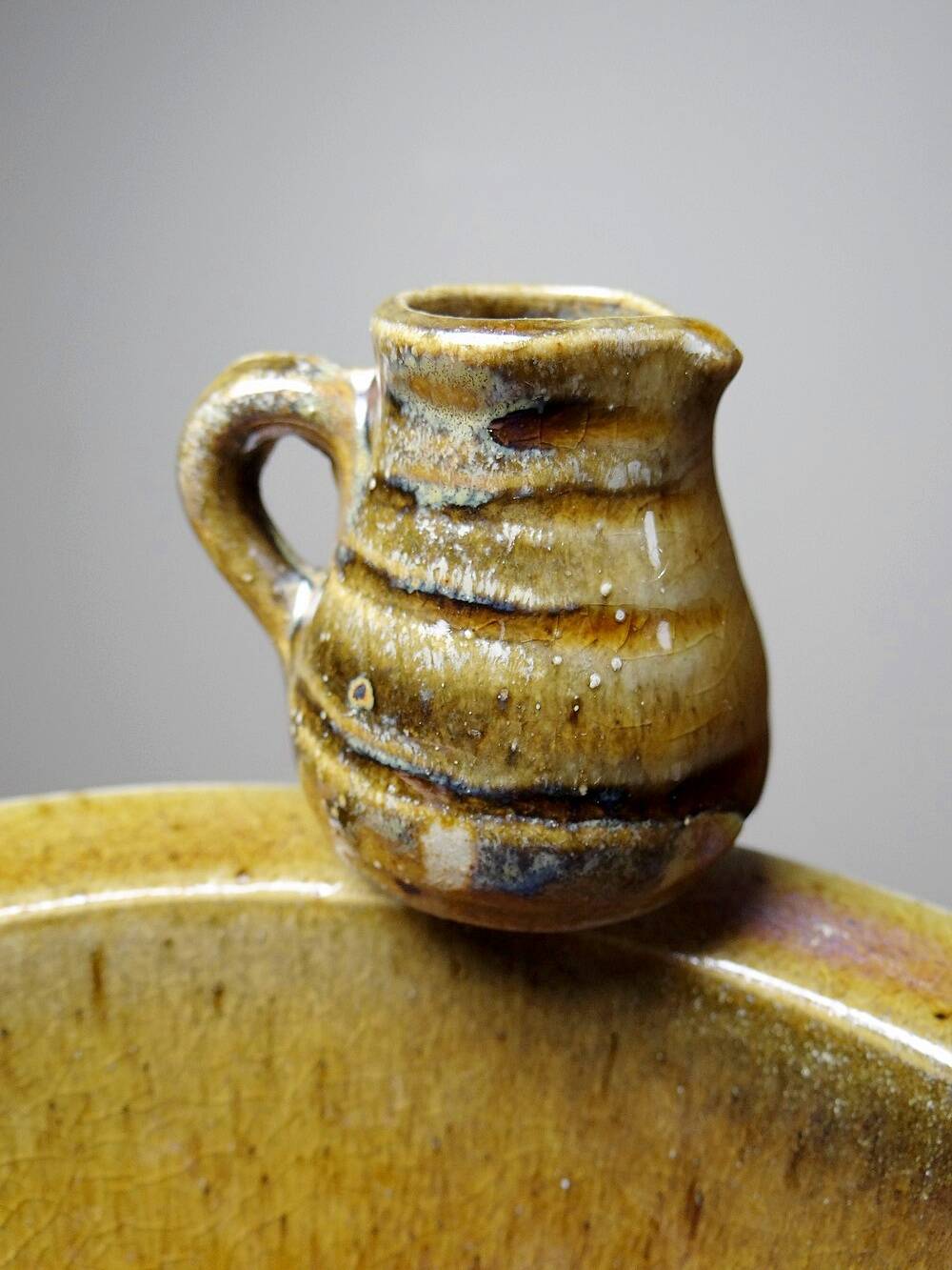 Pretty bowl or small original vintage stoneware cup signed "Marie" La Borne?