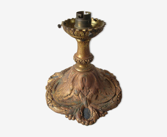 Old ceiling lamp rose tulip globe luminaire in gilded bronze 16 cm | Selency
