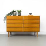 Commode danoise à 8 tiroirs en teck d'Omann Jun, 1970