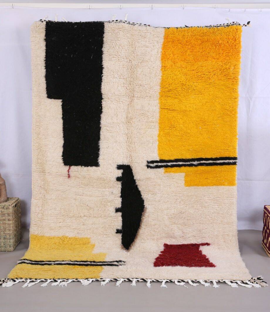 Handmade wool Berber rug 250x150 cm