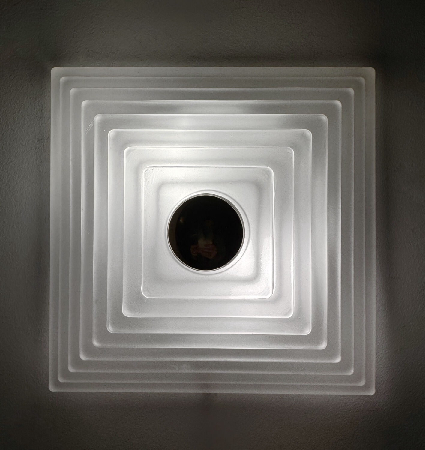 Pyramid glass ceiling light Limburg 1980s