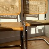 Paire de chaises cannées italiennes design Breuer
