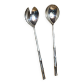 Salad cutlery, silver-plated, bamboo style