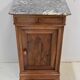 Bedside table in solid walnut with Marble Ste Anne, 1900