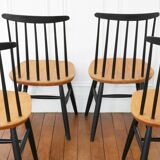 4 chaises vintage, restaurées
