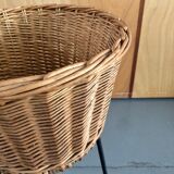 Wicker and wire plant holder