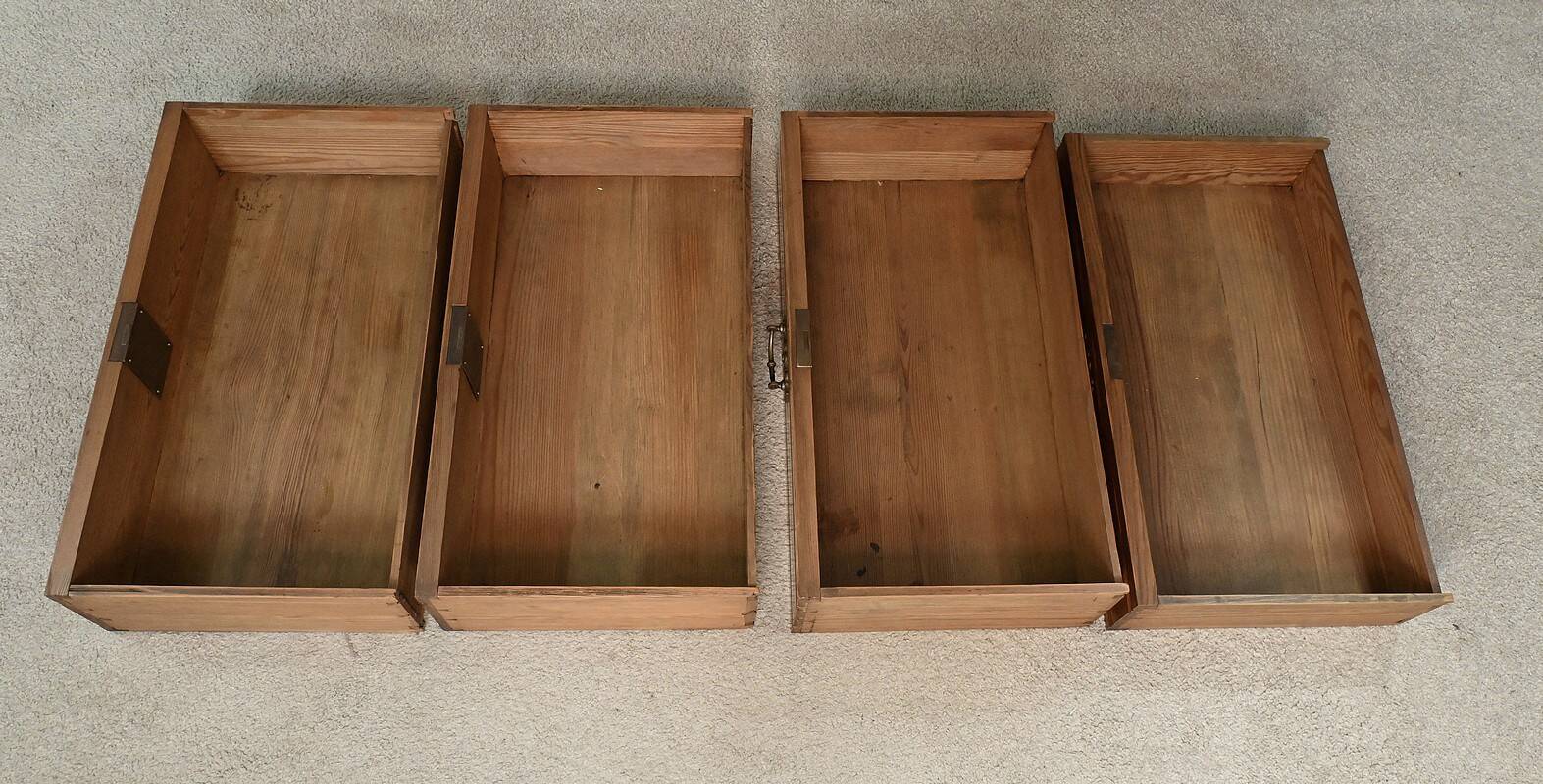 Pitch pine weekly planner, Art Nouveau period – Early 20th century