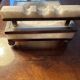 Art-deco ashtray - white stone and metal - made in France