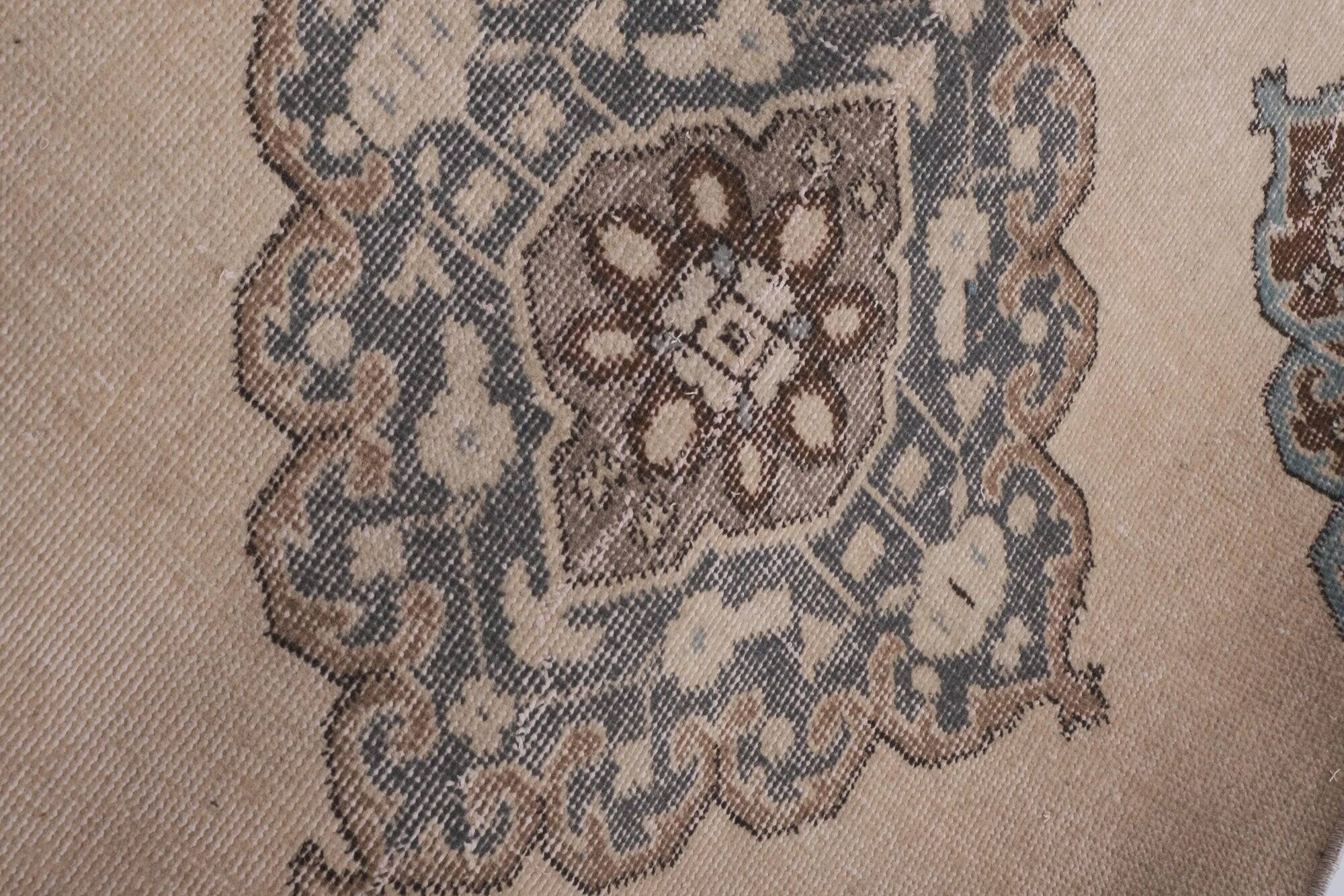 Vintage Turkish hallway rug 86x746 cm
