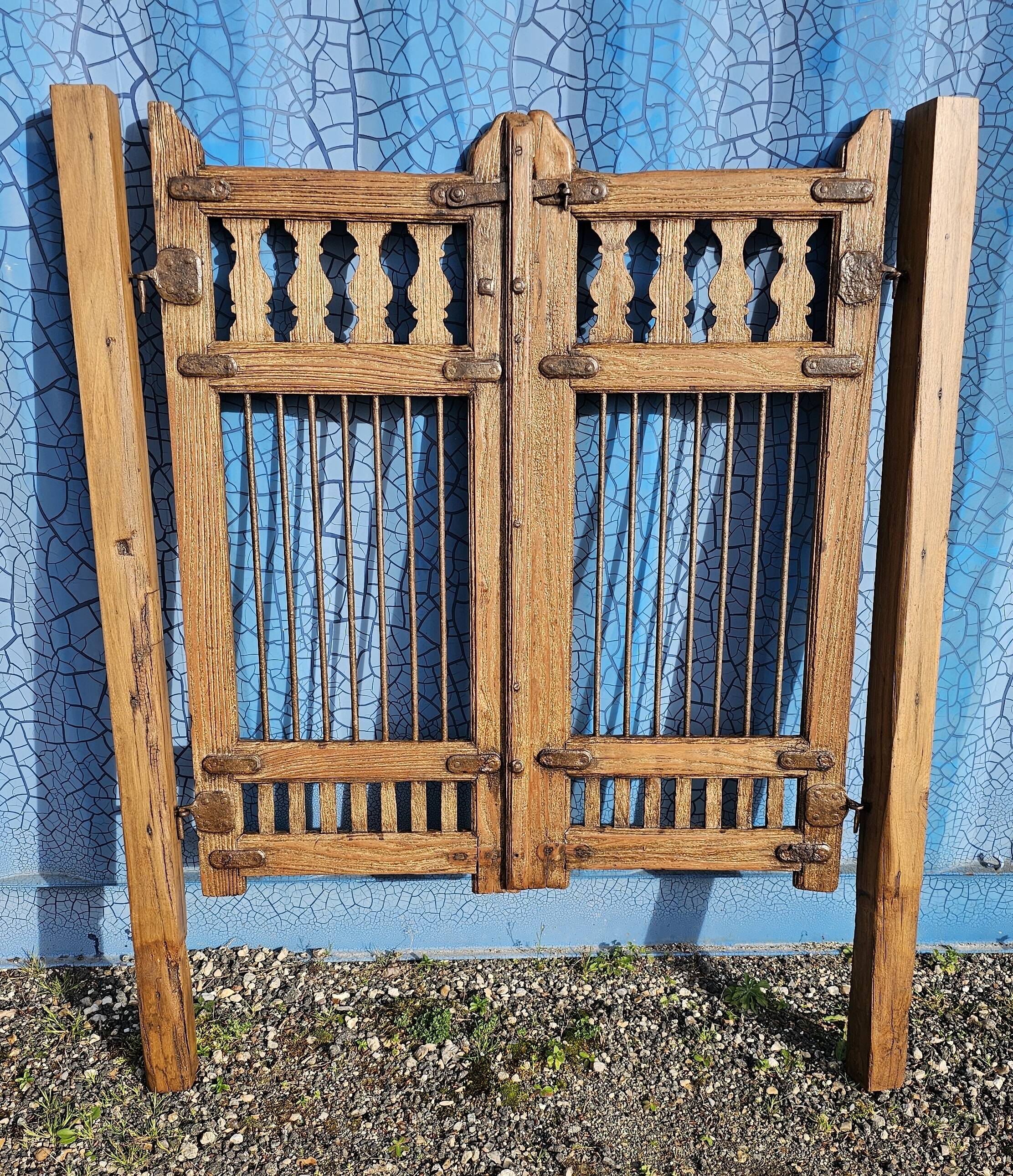 Old garden gate in solid teak