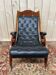 Fauteuil de bateau chesteefield en acajou et cuir