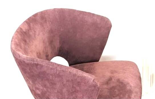 Vintage Scandinavian chair in teak and velvet