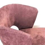 Vintage Scandinavian chair in teak and velvet