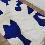 Azilal Vintage Rug 300x200 cm - Blue Abstract Patterns