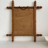 Miroir ancien en bois façon bambou