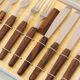 Set of 8 dessert cutlery, teak, 1960