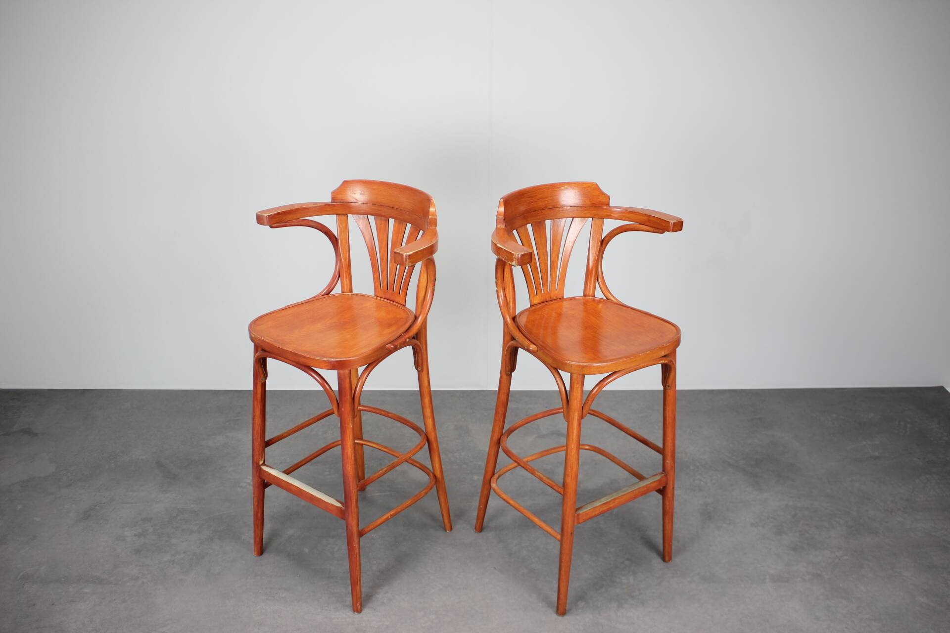 Set of 2 Vintage Bar Stools by TON, 1980