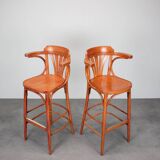 Set of 2 Vintage Bar Stools by TON, 1980