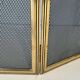 Three-Panel Neoclassical Fire Screen with Wire Mesh and Brass Frame