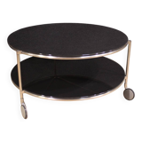 1980s coffee table on casters