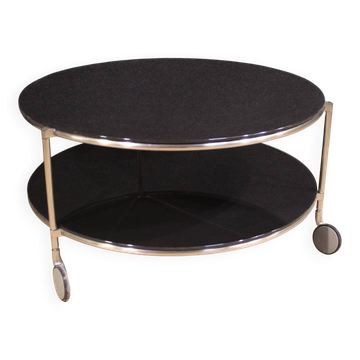 1980s coffee table on casters