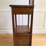 Vintage solid oak bedside table, 1 door, 1 drawer and 1 niche