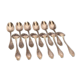 Suite of 12 small silver metal spoons in Louis XV style