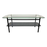 Table basse en métal et verre, années 50