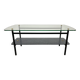 50s metal and glass coffee table