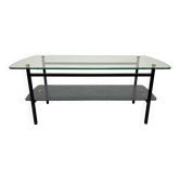 50s metal and glass coffee table