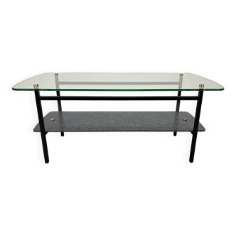 Table basse en métal et verre, années 50