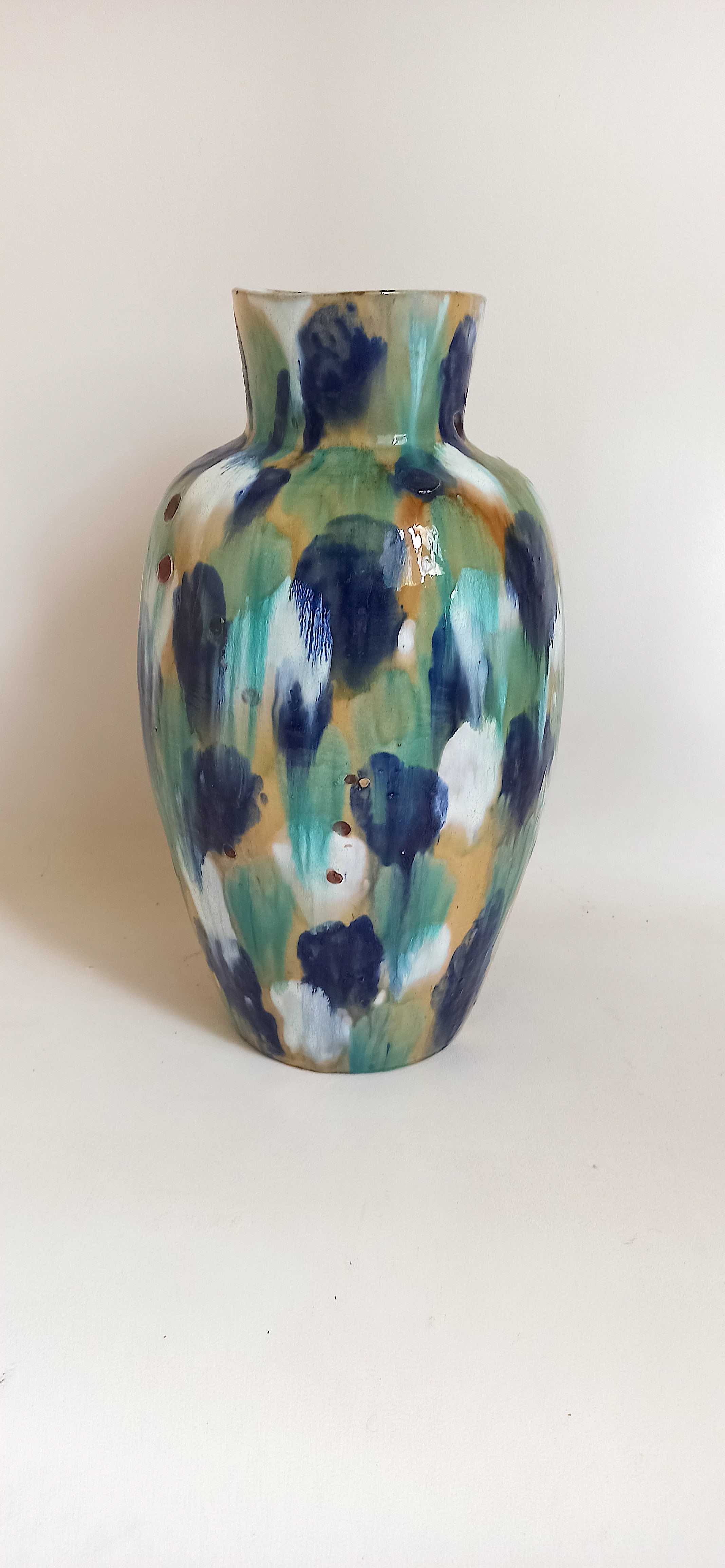 Glazed terracotta floor vase