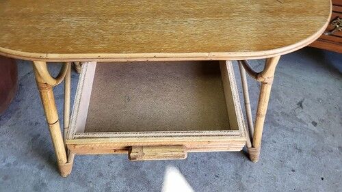Rattan desk with 1 drawer ref JE