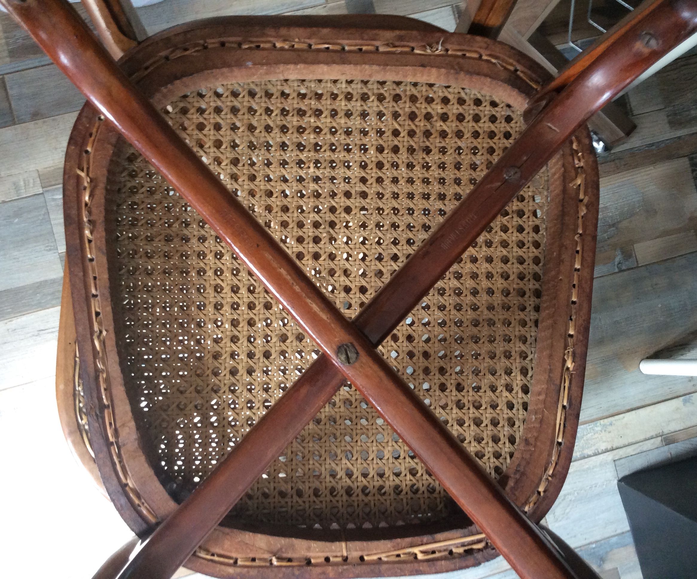 Series of 6 bistro chairs from the 50s patented SGDG