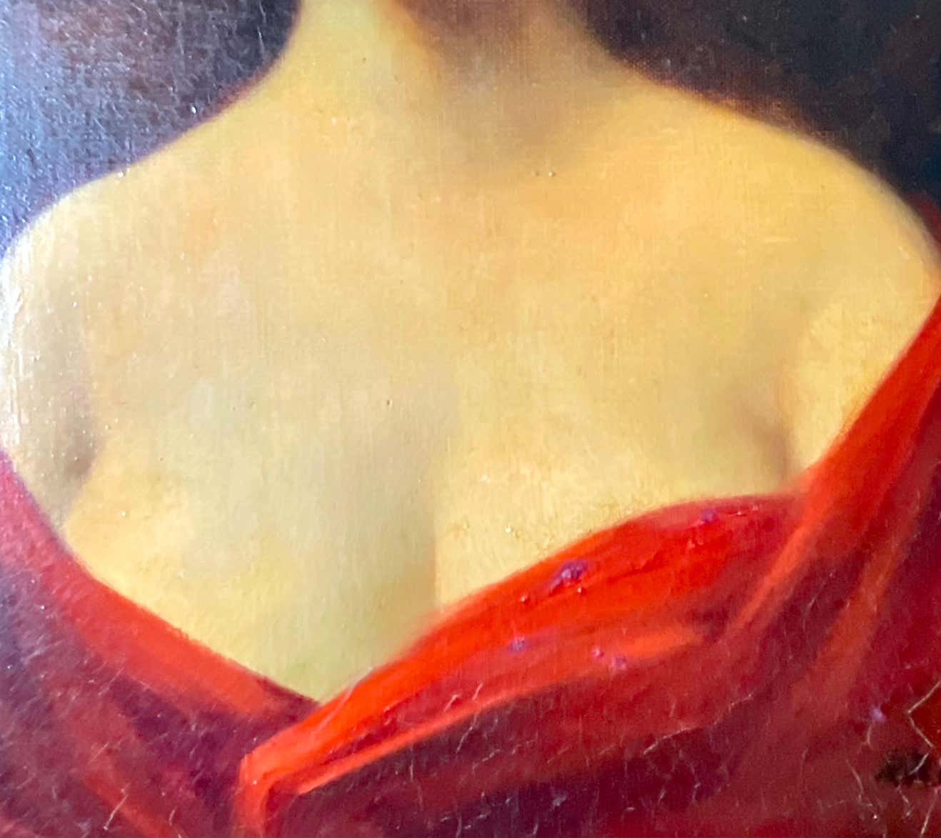 Portrait of a woman oil painting on panel 19th century signed ROLLAND framed