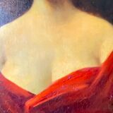 Portrait of a woman oil painting on panel 19th century signed ROLLAND framed