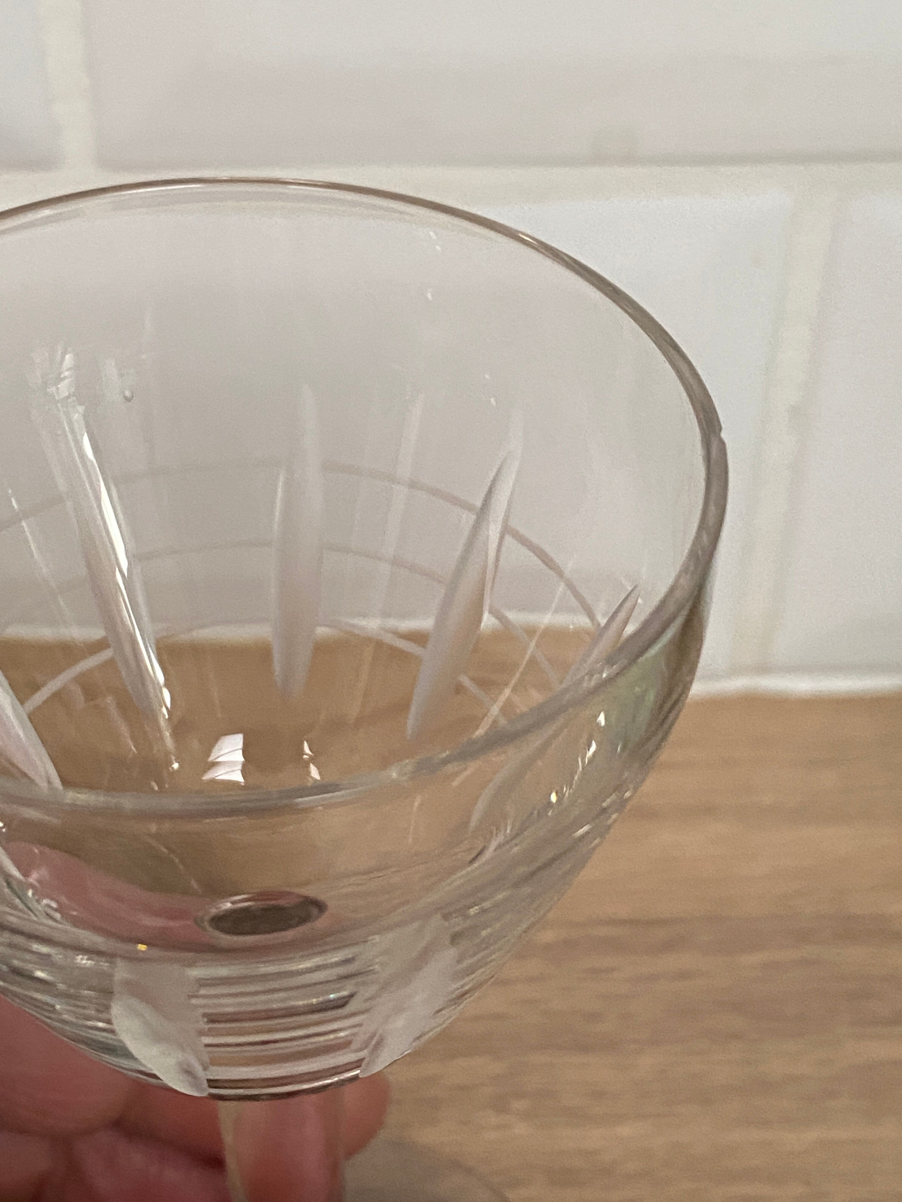 Set of 6 engraved wine glasses