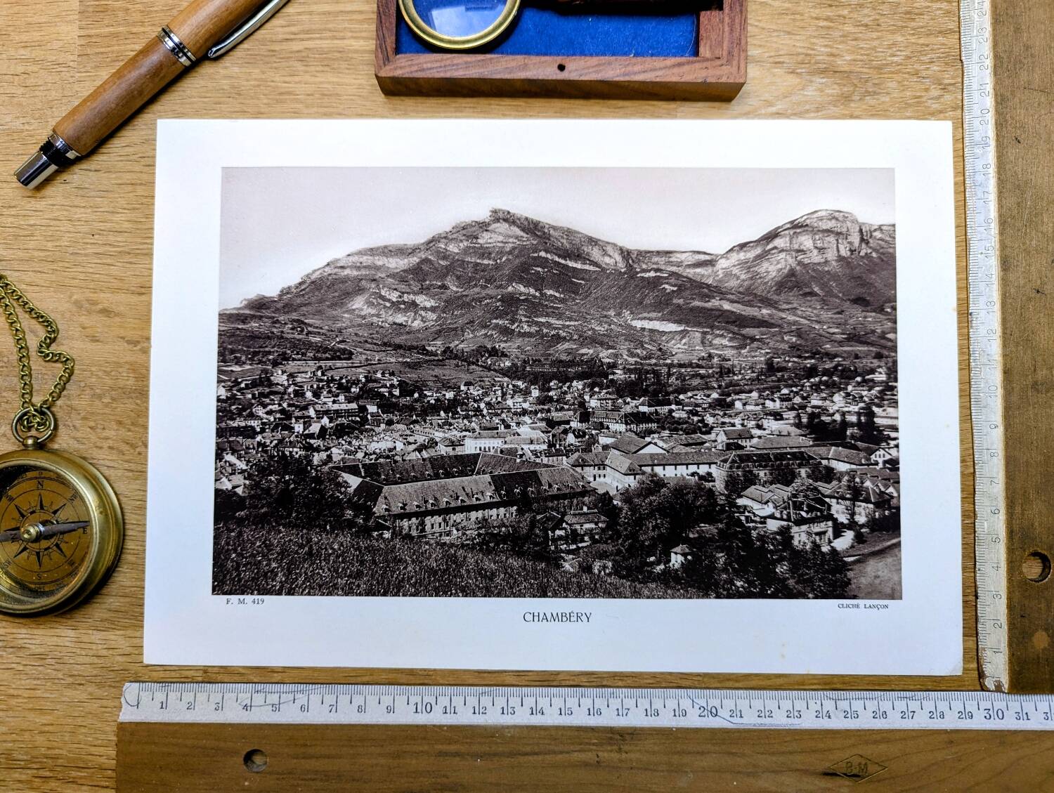 Chambéry, Savoie, photo print from 1942.