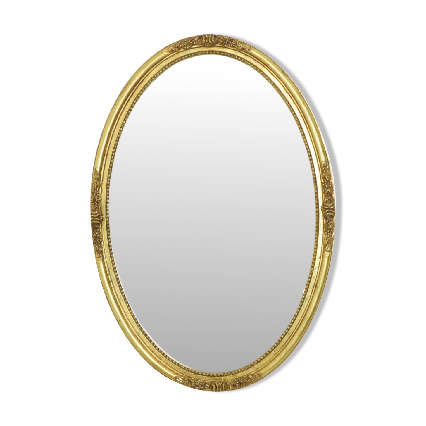Hollywood Regency Golden Mirror Oval Deknudt Classic